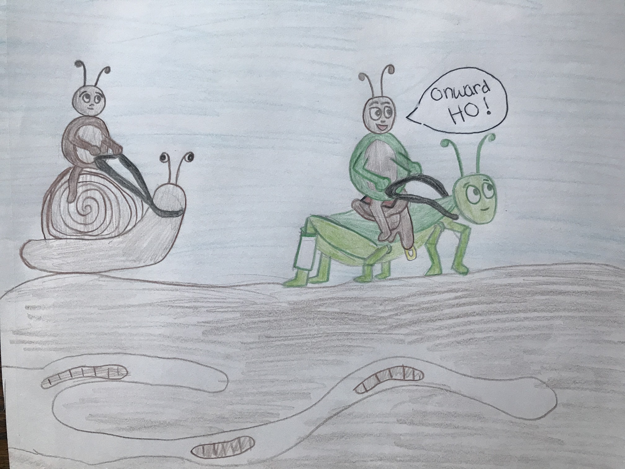 Bug Harold and friends travelling on insects